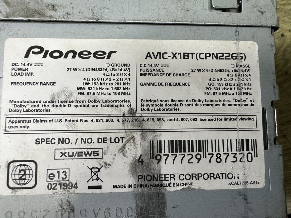 Pioneer AVIC-X1BT