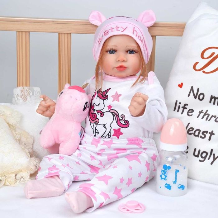 BABESIDE 8 части Аксесоари за бебе reborn doll с кош, шише за хранене