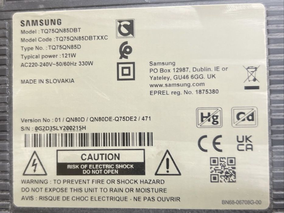 Televizor Smart TV Samsung 75QN85D, 190 cm (75"), Neo QLED, 4K Ultra HD, Mini LED, 120Hz