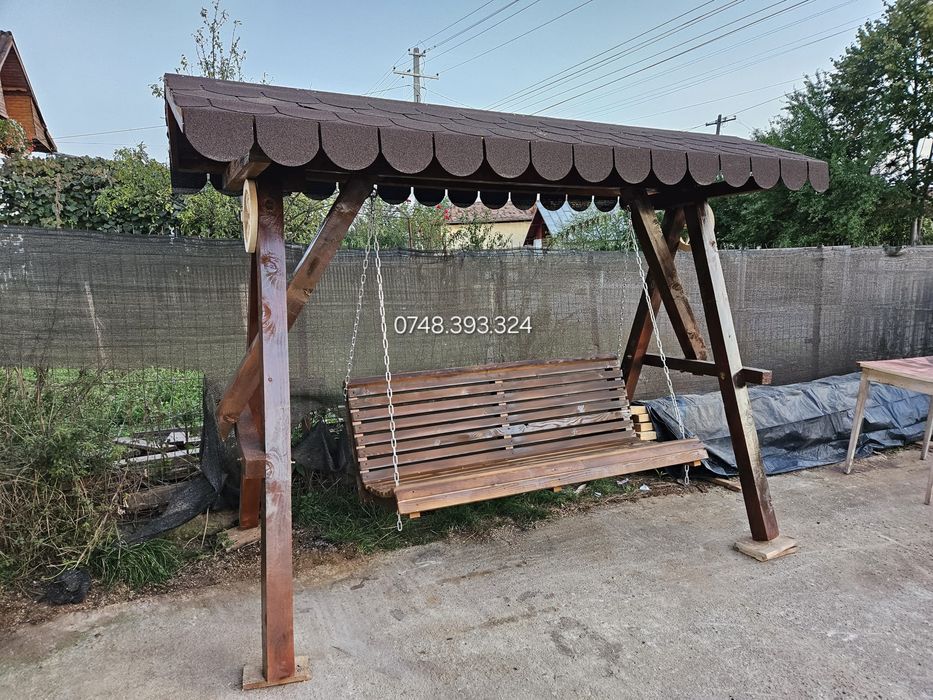Set masa  cu  băncuțe  scaune  lemn  terasă  foișor