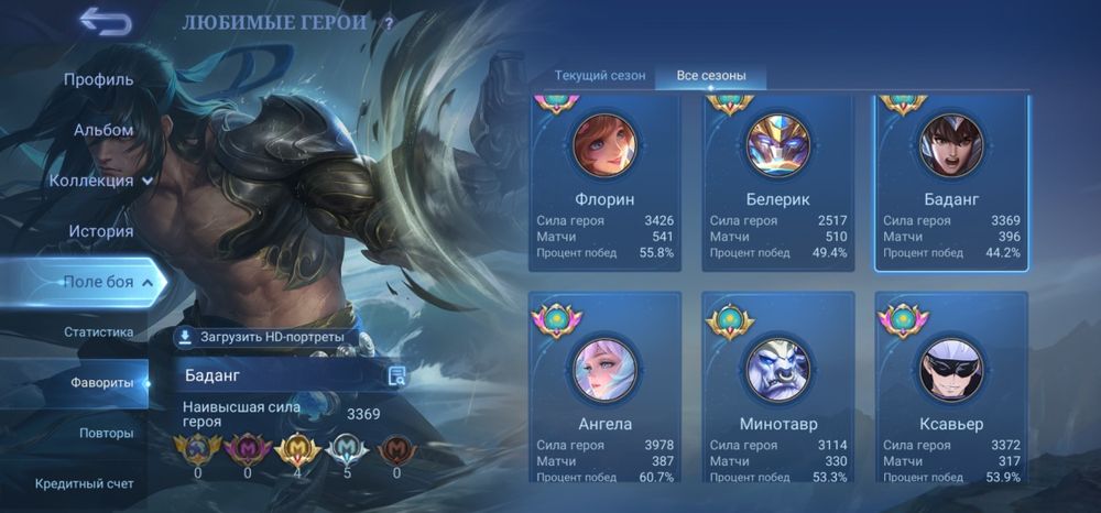 Аккаунт mobile legends