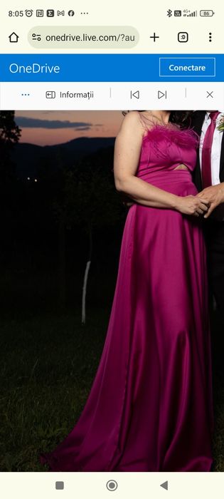 Rochie eleganta lunga,culoare roz magenta