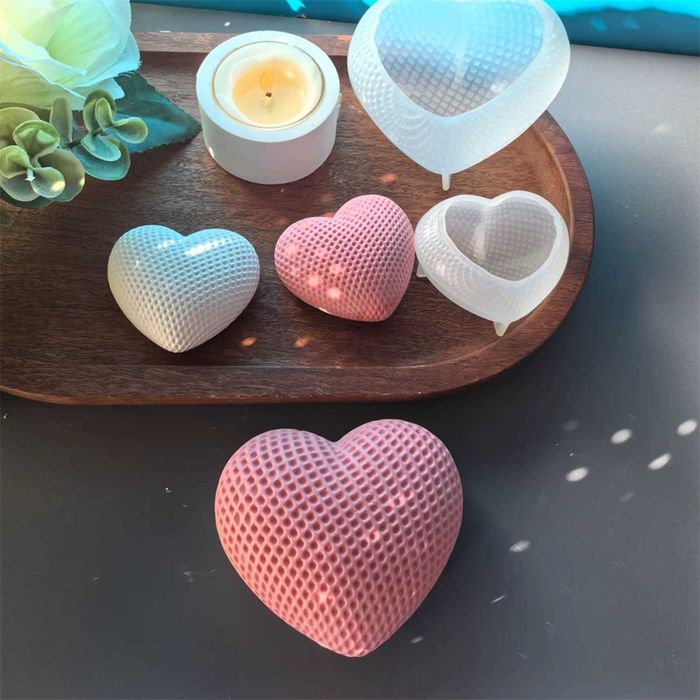Силиконови 3D молдове за свещи и декорации – плетено сърце и облачета