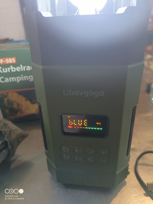 Libovgogo DF-585 AM/FM радио с Bluetooth високоговорител, къмпинг лампа, захранвана