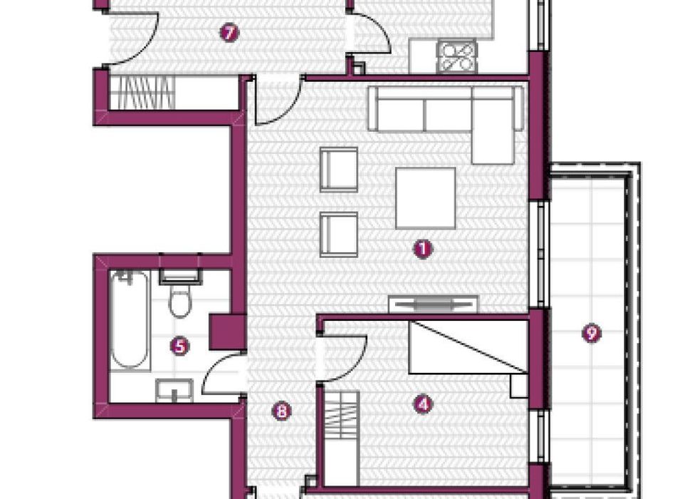 Apartament  3 camere Galata , 80 metri, etaj 3 Cod:154732