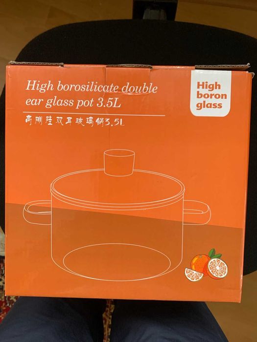 Боросиликатна стъклена тенджера 3,5 л