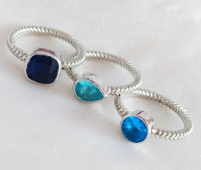 НОВИ! К-т 3бр. посребрени пръстени