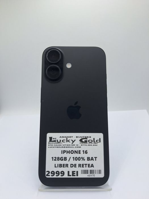 Iphone 16 128gb 100% bat liber de rețea #48975