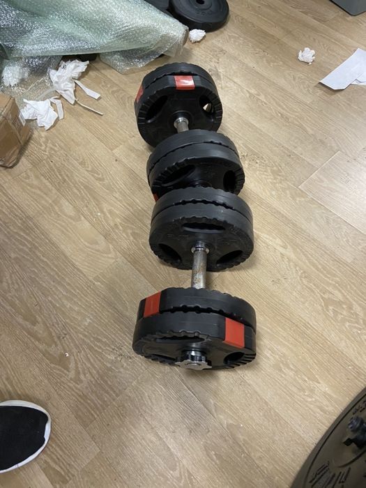 Gantere reglabile noi cu discuri cu maner 25 kg, 12,5+12,5=25 kg, noi