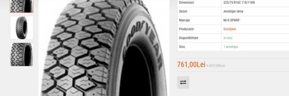 GOODYEAR ULTRA GRIP cargo unistell M+S 225/75/R16 C