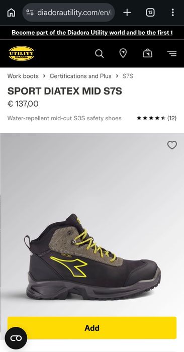 Diadora Utility Sport Diatex Mid 43
