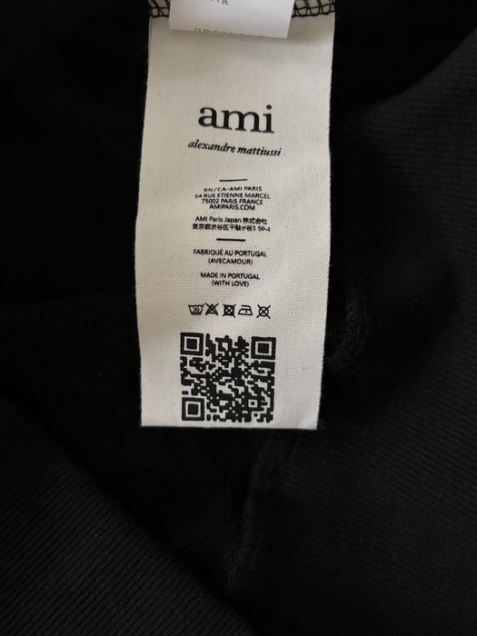Bluză AMI Paris Negru Crewneck (Material Sweatshirt) Inima Roșie M Nou