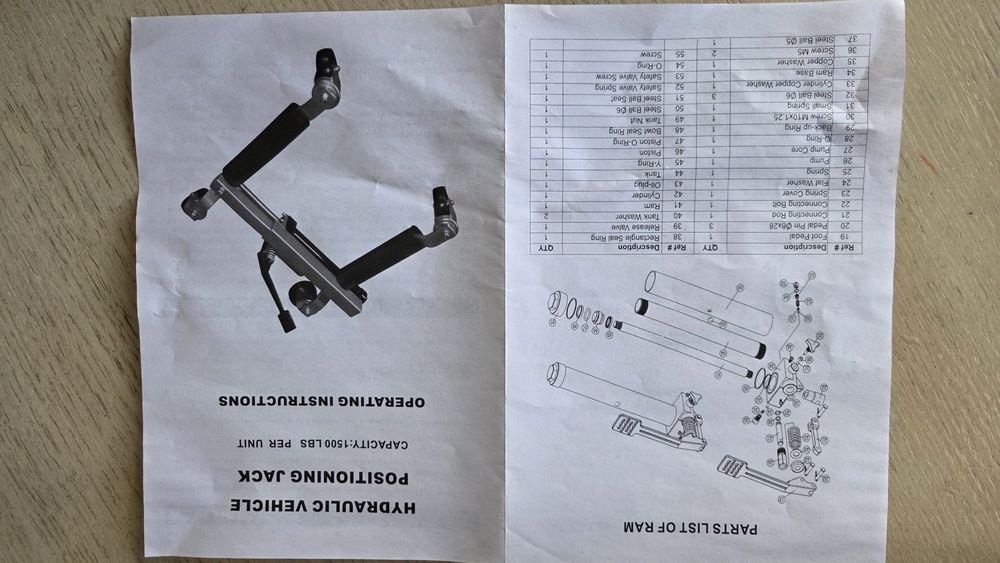 количка хидравлична за преместване на автомобили и джипове 4х4