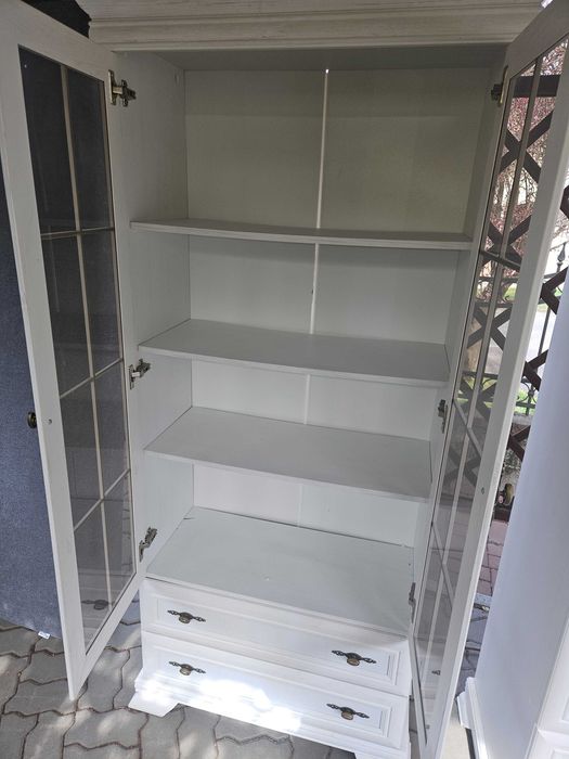 Set Mobexpert alb – bibliotecă + dulap