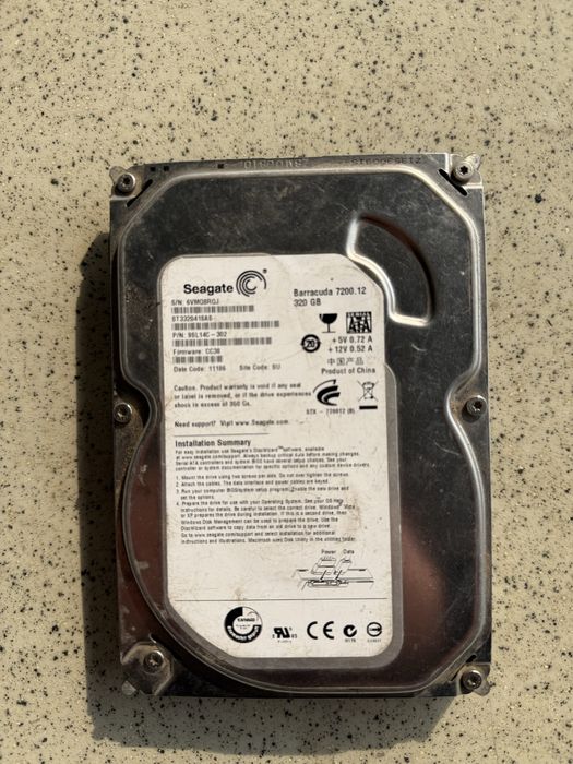 Жоский диск на 320гб