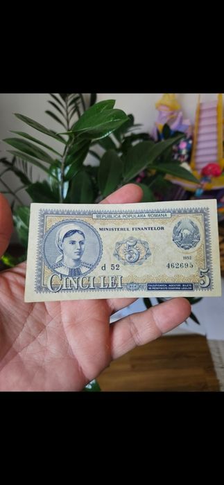 Bancnota veche 5 lei anul 1952