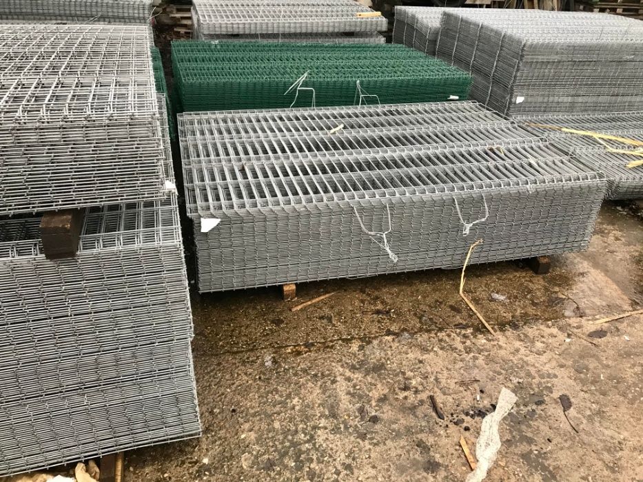 Panou bordurat gard zincat verde plasa impletita