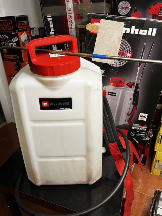 Pompa stropit Einhell GE-WS 18/150 Li Solo Power X-Change 18 V, rezervor 15 l cu gradatie, duza reglabila din alama, lance de pulverizare