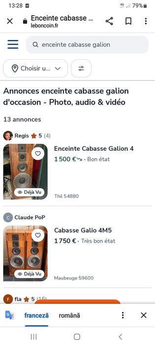 Boxe cabasse galion IV m5 pentru restaurat