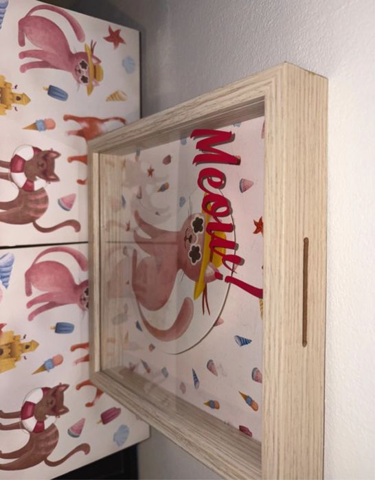 Set pusculita si cutii pentru depozitare din lemn