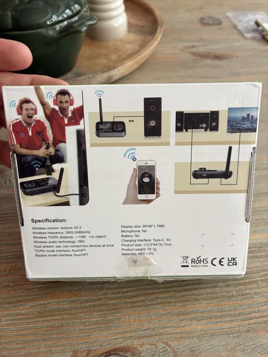 Аудио Bluetooth предавател приемник за телевизор, слушалки и HiFi