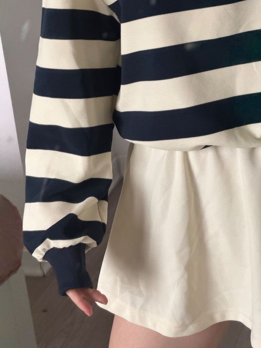Rochie polo cu dungi + pantaloni scurți integrați