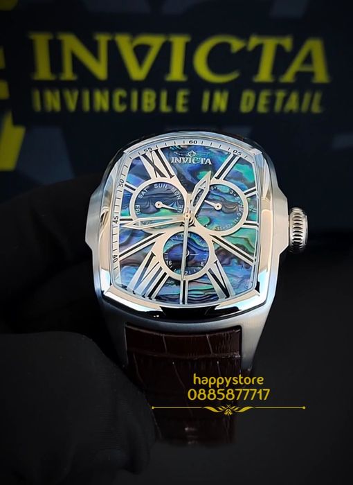 INVICTA Lupah Mother of pearl silver 48 mm, Инвикта нов мъжки часовник