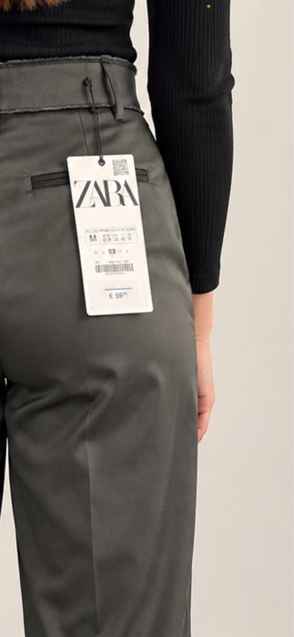 Pantaloni eleganți damă Zara gri antracit, mărimea M, noi cu etichetă