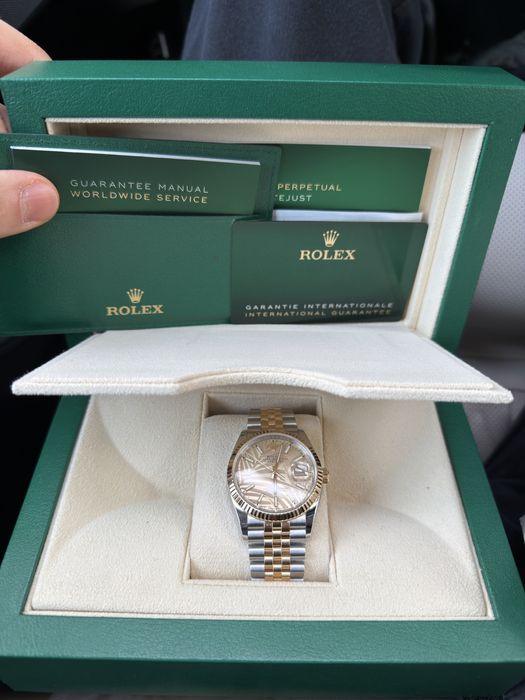 Rolex Datejust Palm Motif aur-otel NOU nepurtat