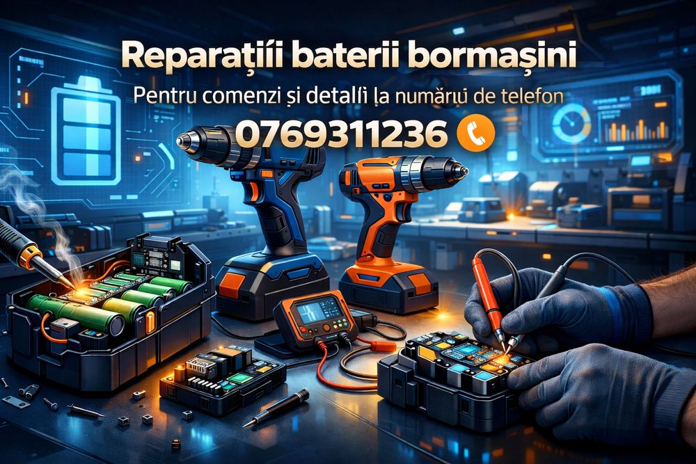 Reparații acumulatorii (baterii)bormașini  etc
