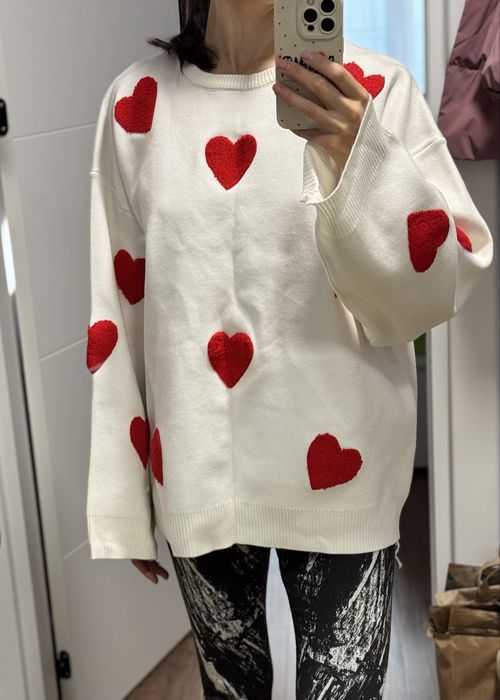 Блуза голям размер на сърца