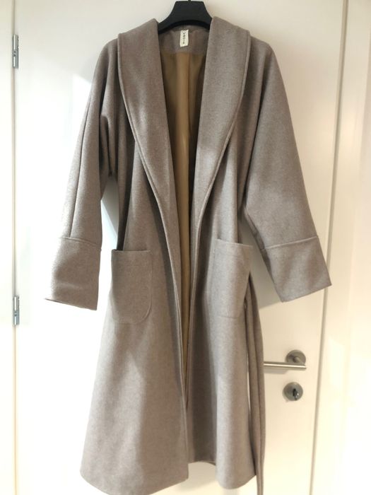 Palton de primăvara stil kimono culoare gri-crem, mărime universala