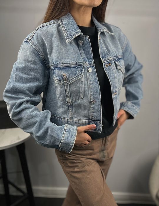 MANGO уникално дамско късо дънково яке