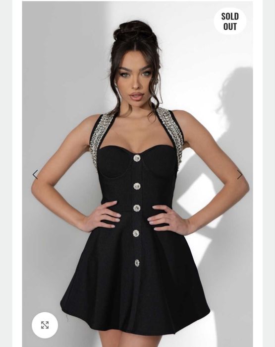 Черна бандажна рокля