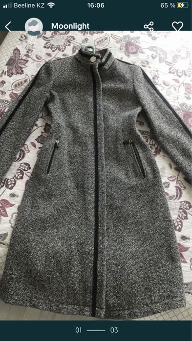 Теплое шерстяное пальто