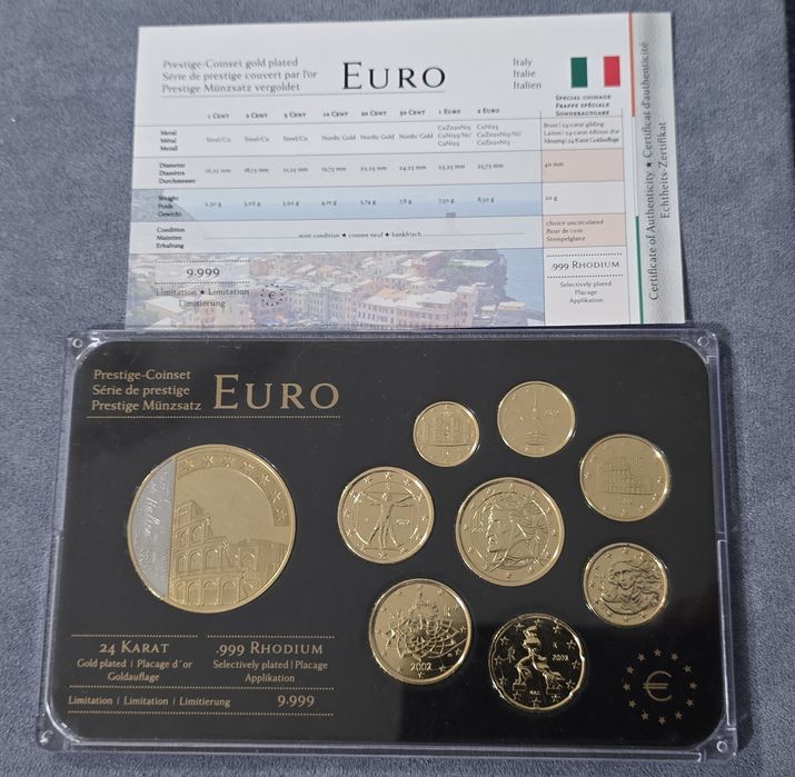 Italy 2002 Prestige Coinset – 24K Gold Plated | Lim. 9,999