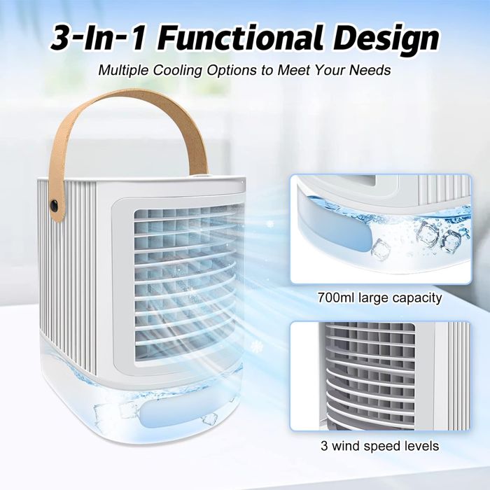 Преносим мини охладител с водна пара и лед