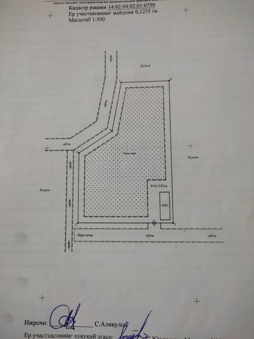 Jomboy yer uchastkasi sotiladi 12 sotix kirif  6- brigat