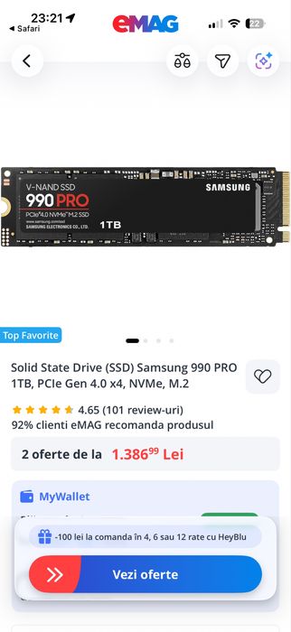 SSD intern Samsung 990 Pro 1TB M.2 • NOU / SIGILAT •