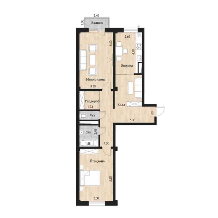 Кукча-октепа 80 кв. Новастройка.