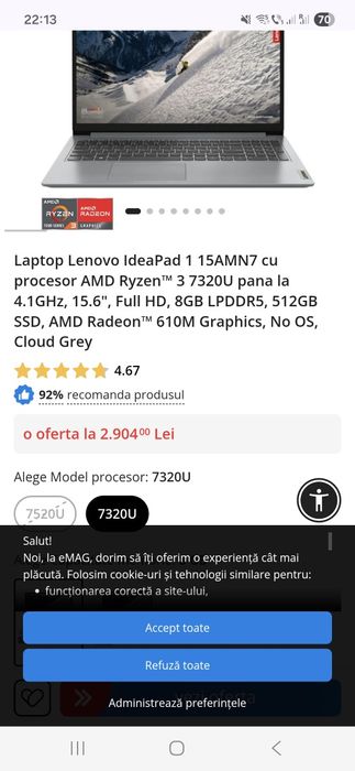 Laptop Levono Nou In Cutie 8gb