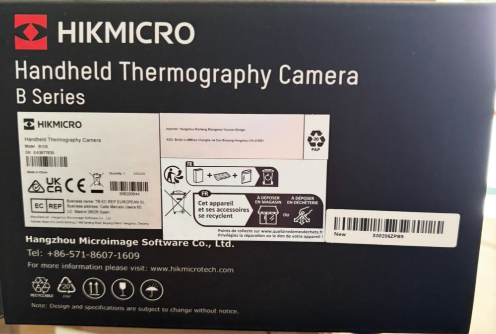 Camera termica, Hikmicro B10S. Sigilata, transport ZERO