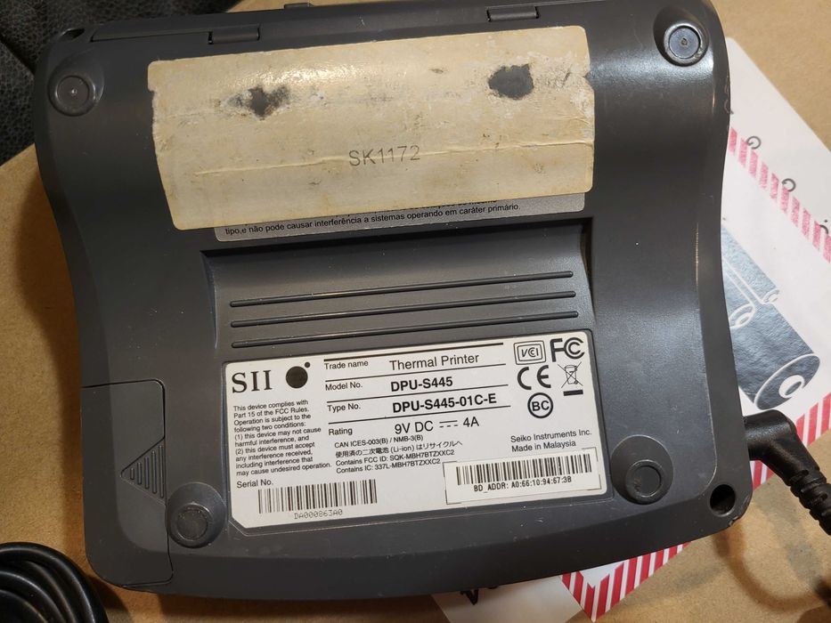 Термален принтер Seiko DPU-S445, преносим с bluetooth. Цената е крайна