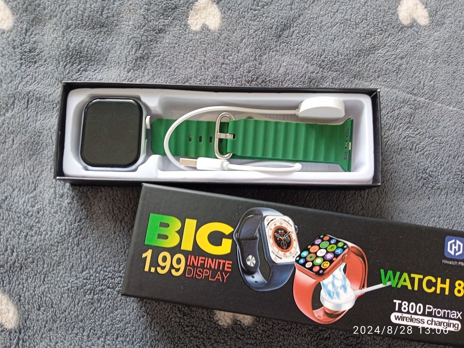 T800 pro max smartwatch, holati ideal. Sovgʻaga yashil rimishok.srocny