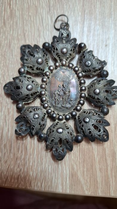 Pandativ/medalion antik argint masiv filigram