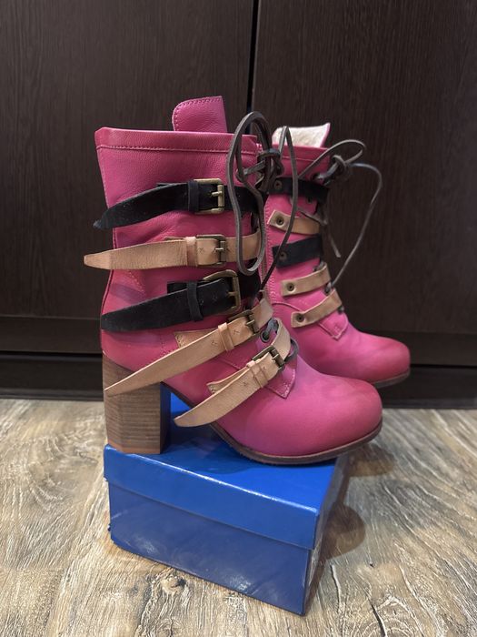Ботильоны новые, кожаные, на небольшом каблуке, размер 39