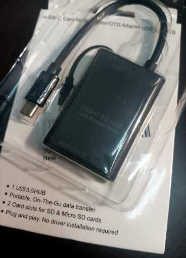 Четец на карти TFUFR, USB C към MicroSD(TF)/SD