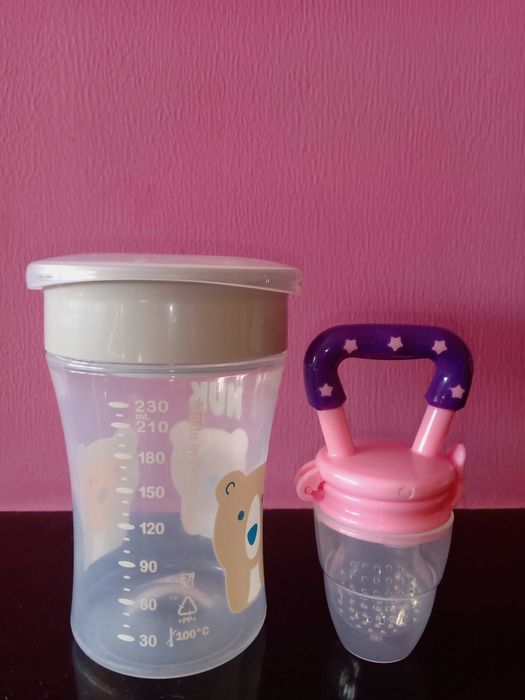 Преходна чаша Nuk-Силиконов биберон за плодове и зеленчуци