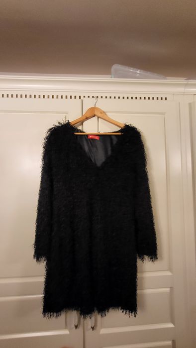 Rochie paiete argintie,neagra,franjuri Craciun, Revelion 2 bucăți