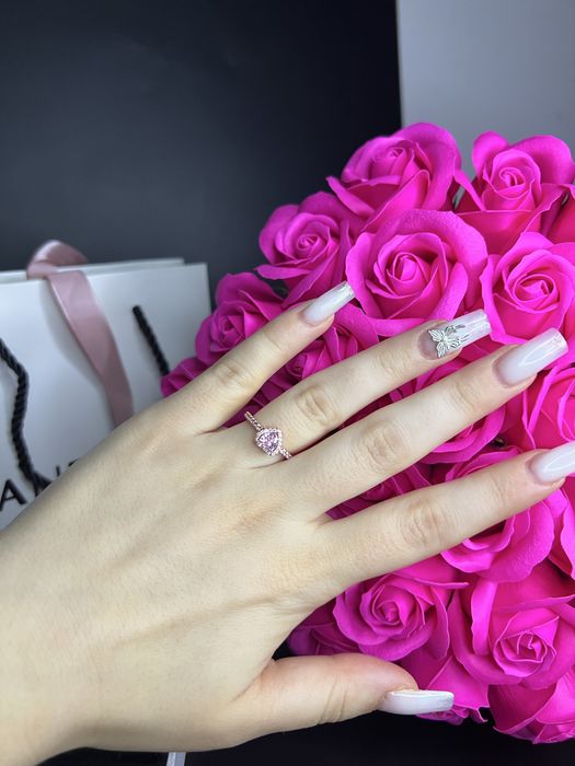 Inel pandora inima roz